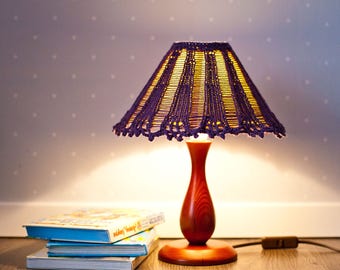 Knit cozy Lamp shade. Knitted Lamp shade. Lavander Lamp shade. Lamp shade Décor. Baby room décor.