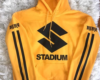 Purpose Tour Stadium Tour Yellow Gold Stadium Hoodie Justin Bieber