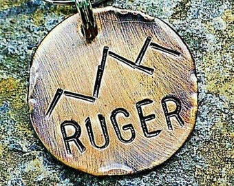 Dog Tags - Pet ID Tags - Cat Tag - Pet Accessories - Collar Tags - Pets - Pet Tag - Metal ID - Custom ID Tag - Mountains
