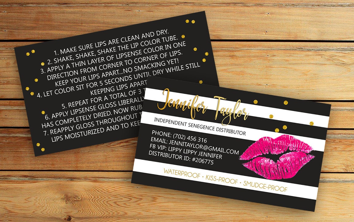 LipSense Business Cards SeneGence International LipSense