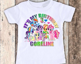 Pretty My Little Pony Party custom designed birthday t shirt tshirt personalized