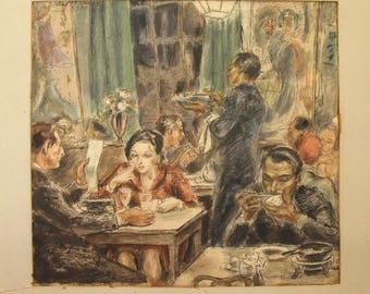 1930's original watercolor by Algot Stenbery