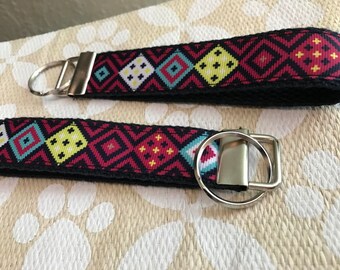 Aztec Key Chain, Key Fob with key ring