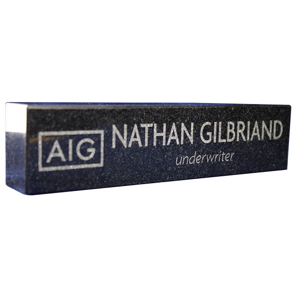 Desk Name Plates Engraved Granite 8 x 2