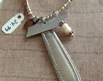 State of Tennessee Charm Cross Vintage Spoon Necklace