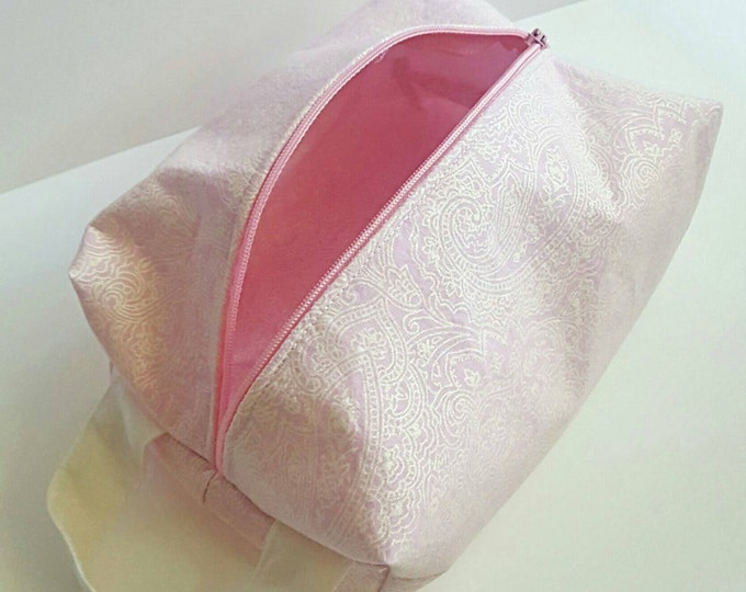Boxy Makeup Bag - Gift for her - Travel Bag - Zipper Pouch - Diaper Bag Organizer - Standing Makeup Bag