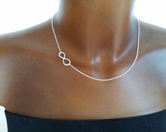 Hammered infinity chain side 925 Silver