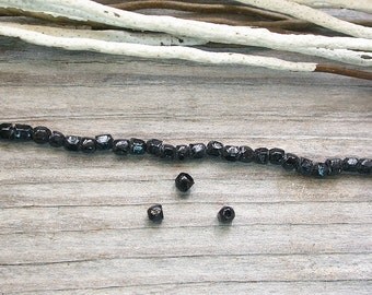 60 cm de perles de jais vintage 3mm bijoux broderie passementerie