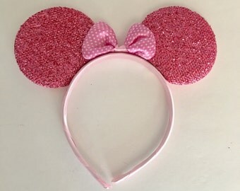 Pink Minnie Mouse Ears, Mickey Mouse Ears, Minnie Ears Headband, Minnie Birthday Party Favor, Disney Cruise, Minnie, Disney Vacation, Disney