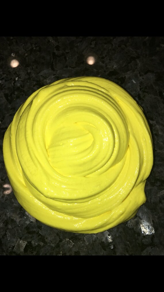 Bright Yellow soft serve slime 4oz