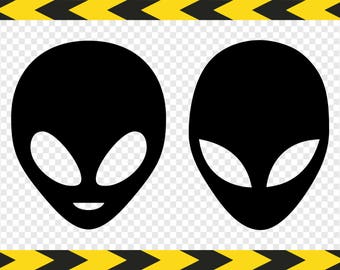 UFO Alien SVG files for Cricut Silhouette DIY Ufo Shirt Alien Sticker Head Dxf Pdf Png