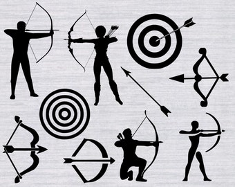 Download 14 Bow and Arrow SVG DXF cut files