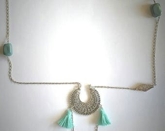 Collier Chaîne Réglable Or Rose Avec Pendentif Perle à Pompons - Titane - Neuf étiquettes