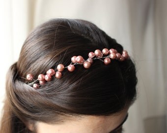 Lovely copper hair crown, Engagement crown, Bachelorette crown, Bachelorette tiara, Bachelorette, wedding headband, braut haarschmuck