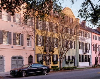 Charleston Rainbow Row Photo - Canvas Rainbow Row Art - Charleston South Carolina Photography - Charleston Print - Charleston SC Art