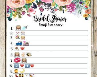 Bridal Shower Pictionary Emoji Game. Bridal Shower Game