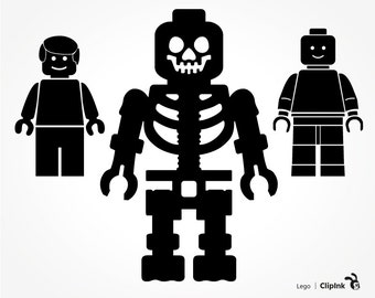 Lego svg, Lego clipart, Lego Man figure, brick skeleton silhouette files, digital download – svg, eps, png, dxf. Cut Print Mug Shirt Decal.