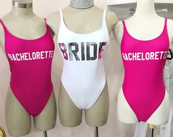 Personalized Swimsuits for Bride - Bridesmaids Swimsuits - Mrs Swimsuit - Personalized Swimsuits