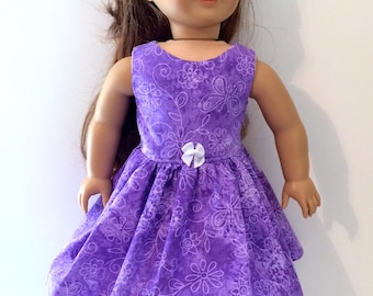 18 Inch Doll Clothes Spring or Summer Dress With Butterflies and Flowers Optional Purple Sandals Fits Like American Girl Doll Clothes