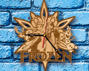 Frozen Birthday Frozen decor clock Frozen wall decor Frozen home decor frozen theme party olaf birthday costume frozen olaf wall art