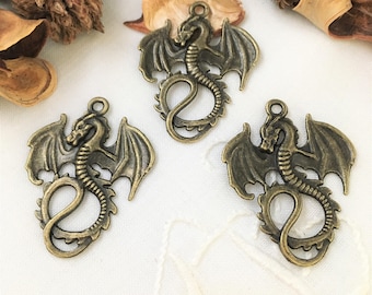 trinket dragon pendant bronze for designs in jewelry, accessories...