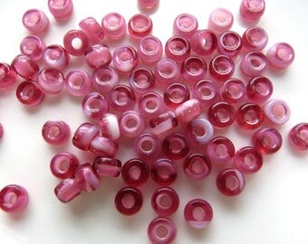 60+ Magenta Pink Glass Spacers