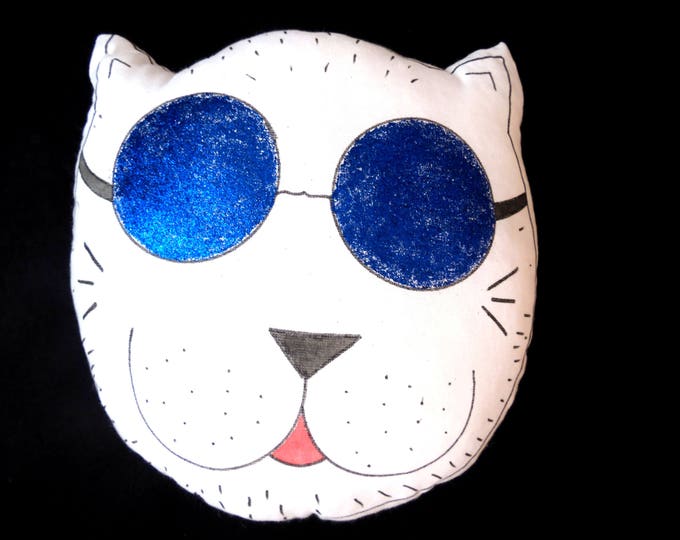 Hand painted Cat Pillow I Cat Plush I Pet Pillow I Cute Cat Pillow I Cat Cushion I Cool Cat I Kitten I unique gift I Art I Cat Plushy I Cute