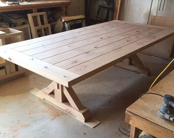 Farmhouse Dining Table - Trestle Style - LOCAL PICKUP ONLY