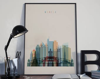 Manila Art Manila Watercolor Manila Wall Art Manila Multicolor Manila Print Manila Wall Decor Manila Poster Manila Home Decor Manila Photo