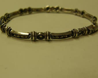 Sterling Silver Marcasite Bracelet - 7 1/2 Inch