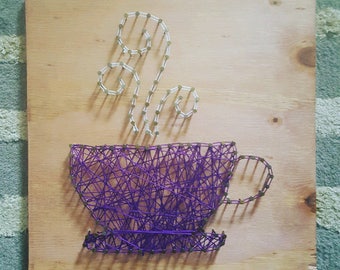 Coffee Cup String Art Handmade