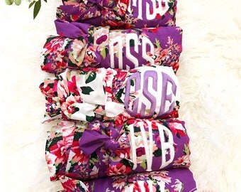 Sale! Bridesmaid robes, Cotton floral robe, Personalized robe, Monogram robe, Floral Kimono robe, Bridesmaid Robe, Bridesmaid gift