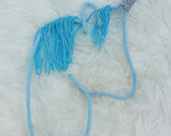 Unicorn blue and silver wall decoration in knitting room little girl baby