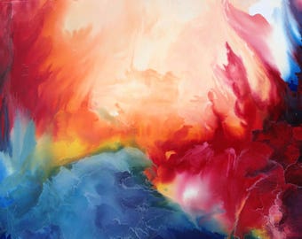 Encaustic Original art-Light of my Life-Abstract Landscape-Wall Decor-Original Artwork-Living Room painting-Bees Wax & Oil Painting painting