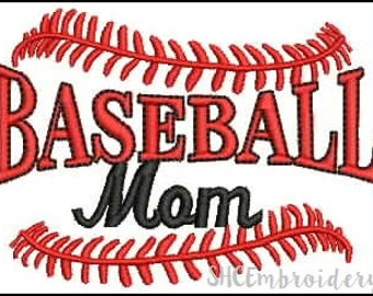 SALE, Baseball Mom Embroidery Design, Embroidery Deisgn, PES Embroidery Design, Instant Download, Baseball Embroidery Design
