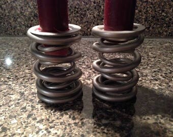 Engine Spring Tapered Candle Holders