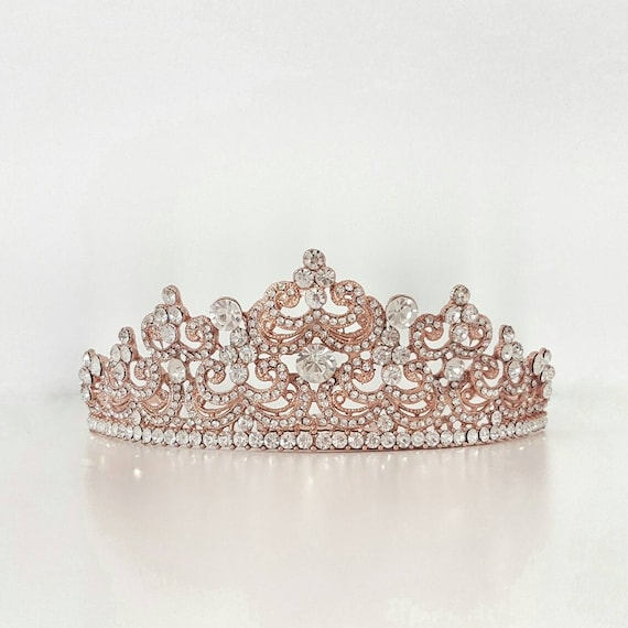 GISELLE tiara - rose gold bridal tiara wedding hair accessories crown luxurious handmade swarovski crystal