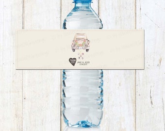 wedding water bottle labels etsy