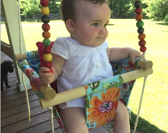 Baby swing, cloth swing, indoor outdoor swing, nursery swing, patio swing, baby shower gift