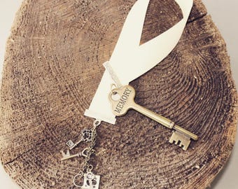 Memory Bookmark, Skeleton Key Bookmark, Decorative Bookmark