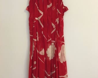 Red chiffon dress