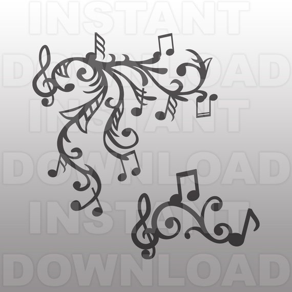 Download Music Notes SVG FileFancy Music Notes SVG Commercial