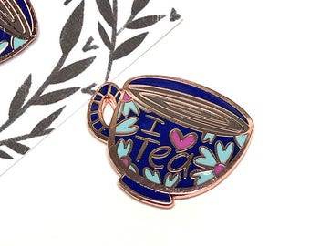 I Heart Tea Enamel Pin - Spring Edition