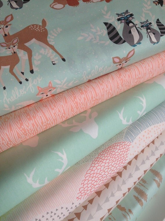 Woodland Blanket fabric Woodland Nursery fabric Rustic Home