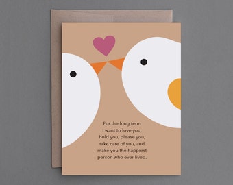 Funny Valentine Card. For Man, Woman, Him, Husband, Wife, Boyfriend, Girlfriend. Romantic. Naughty, Sexy. "Long Term, Short Term" (CL001)