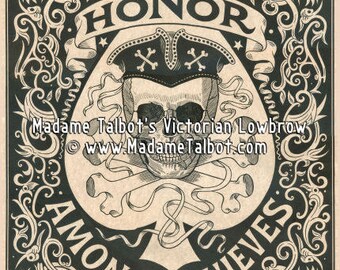 Madame Talbot's Victorian Lowbrow Honor Among Thieves Skull Poster
