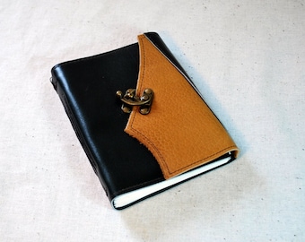 SUMMER SALE: Dark Green Leather Latch Journal with Recycled Paper - Medium