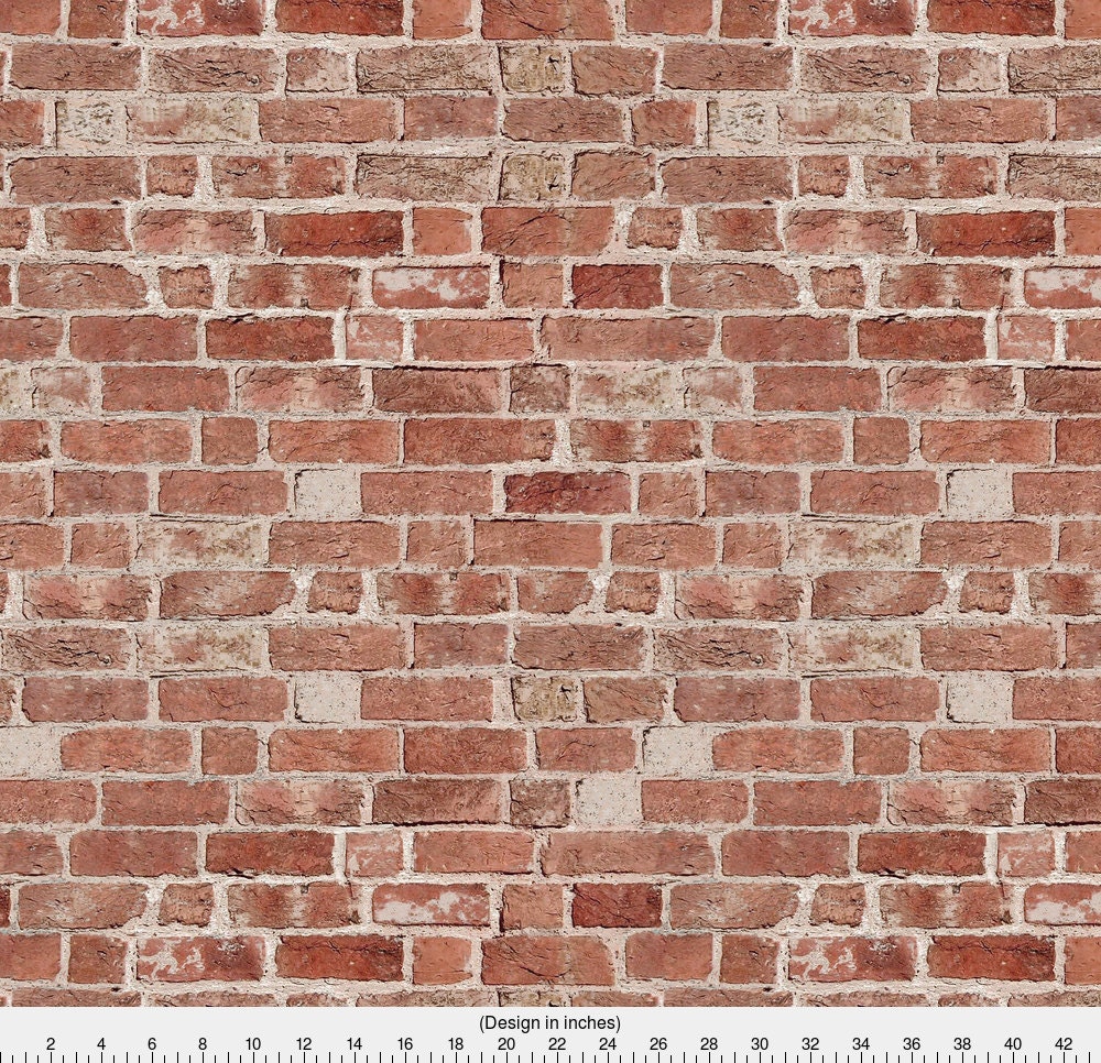 Brick Wall Fabric Antique Brick Fabric By Willowlanetextiles