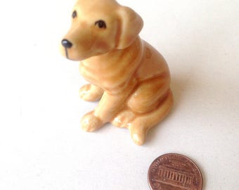 Dog figure, Brown, sitting dog, puppy, Ceramic Dog Figure, ceramic figure, animal figure, dog figurine, animal figurine, labrador, decor