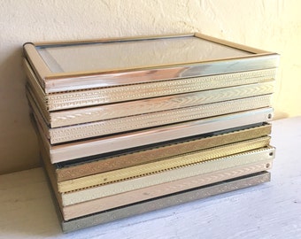 Set Gold Metal Picture Frames 5x7 with Glass Wedding Decor Table Numbers 10
